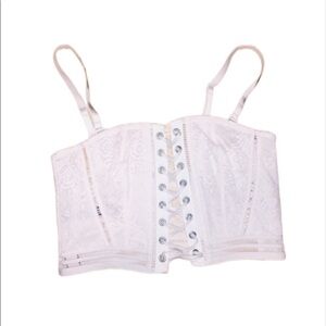NWT Victoria's Secret: Rare 🔥 Small White Lacey Corset Style Bralette Lingerie